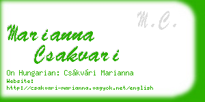 marianna csakvari business card
